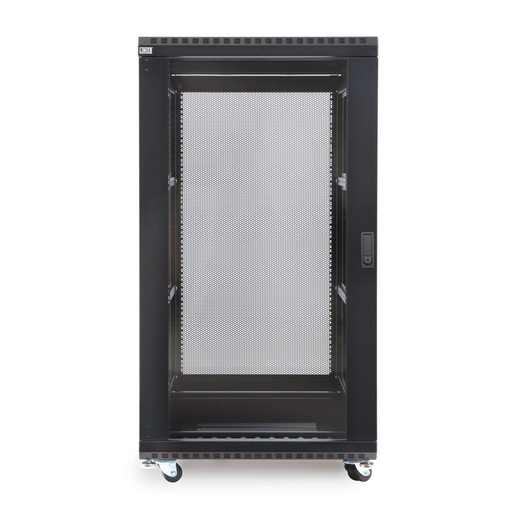 3101-3-024-22  – 22U 24″ Usable Depth LINIER® Server Rack Cabinet – Glass/Solid Doors Image