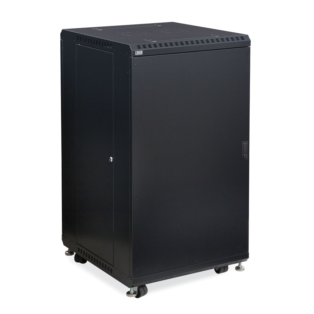 3108-3-024-22  – 22U 24″ Usable Depth LINIER® Server Rack Cabinet – Solid/Solid Doors Image