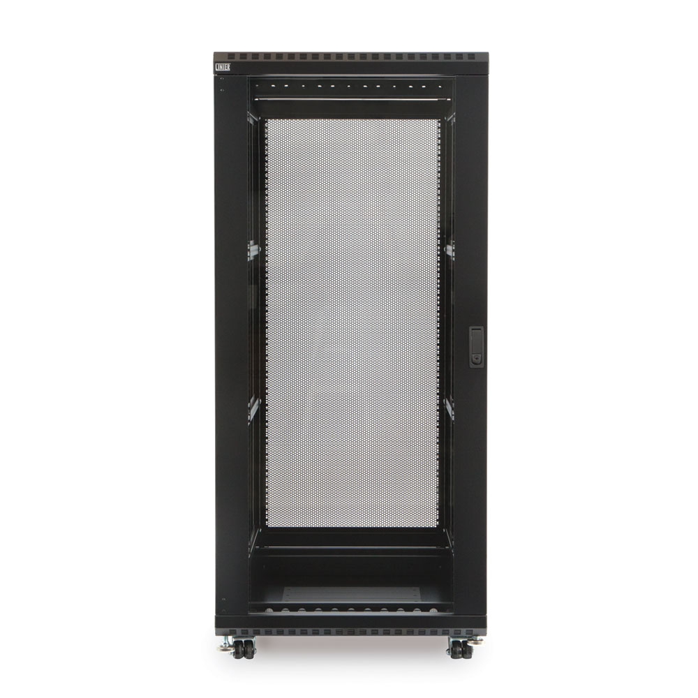 3103-3-024-27  – 27U 24″ Usable Depth LINIER® Server Rack Cabinet – Glass/Glass Door Image